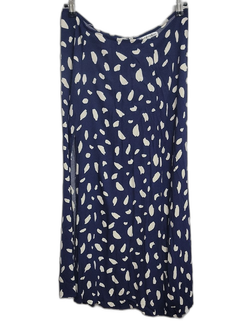 Reformation Midi Skirt Blue White Size 12 Clean Girl